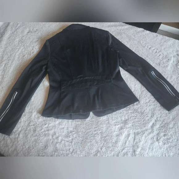 Black Blazer Sleeve Zippers by Marc Cain Sz 3/ Med - Picture 2 of 12